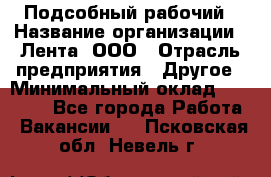 Подсобный рабочий › Название организации ­ Лента, ООО › Отрасль предприятия ­ Другое › Минимальный оклад ­ 22 500 - Все города Работа » Вакансии   . Псковская обл.,Невель г.